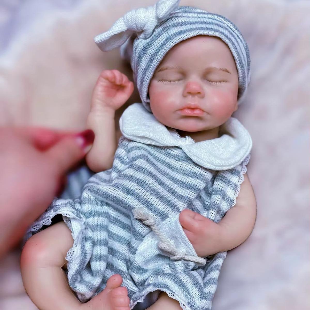 33cm Loulou Full Body Silicone Reborn Baby, Open Mouth, Soft Touch Doll