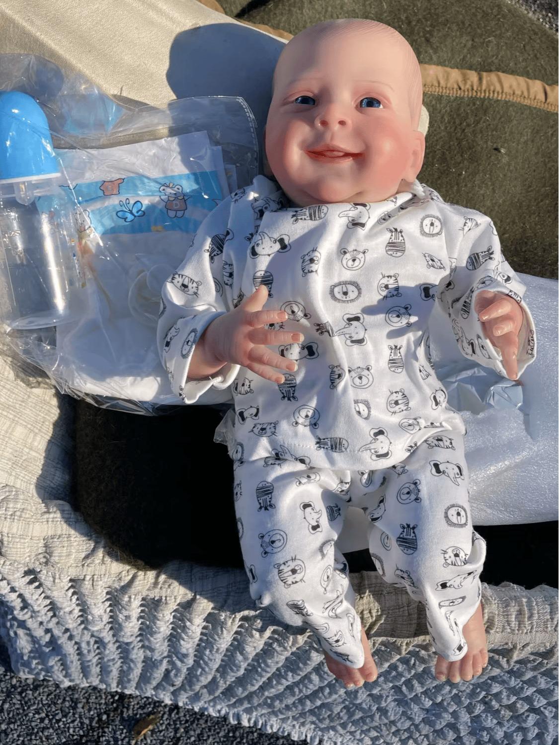 19 Inches Lifelike Sebastian Reborn Baby Realistic Soft Body Newborn Finished Hair-Painted Doll Children Gift Dolls