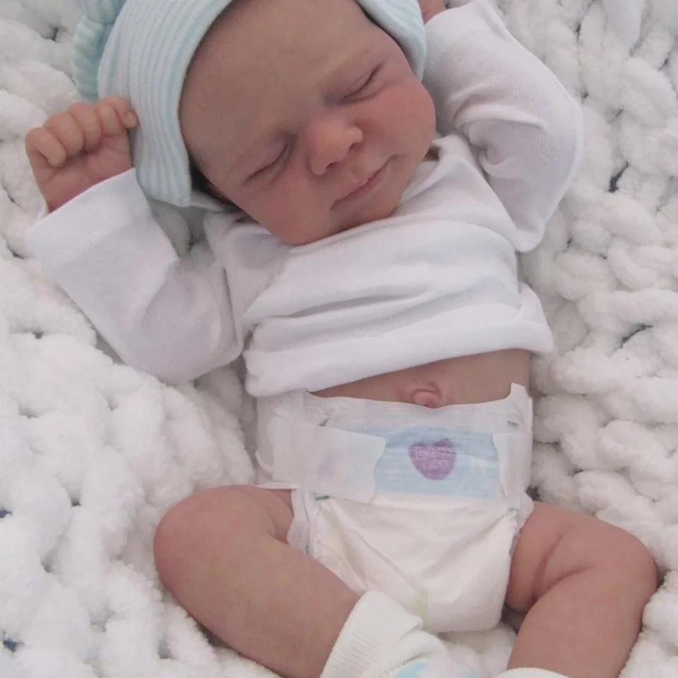 48cm Lifelike Reborn Baby Girl Doll – Soft Vinyl Body with 3D Painted Veins, Realistic Sleeping Doll, Bathe-Friendly Toy