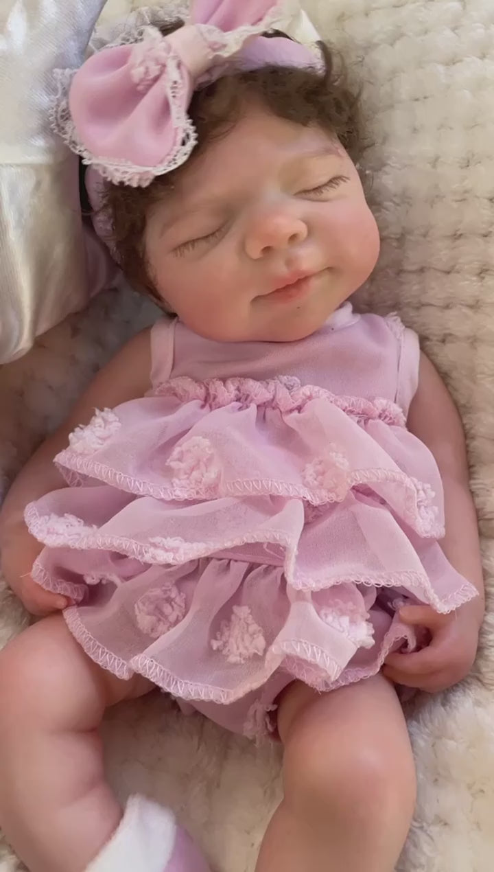 13-Inch Pascale Reborn Baby Girl Doll – Full Body Soft Silicone, Open Mouth, Hand-Painted Realistic Design