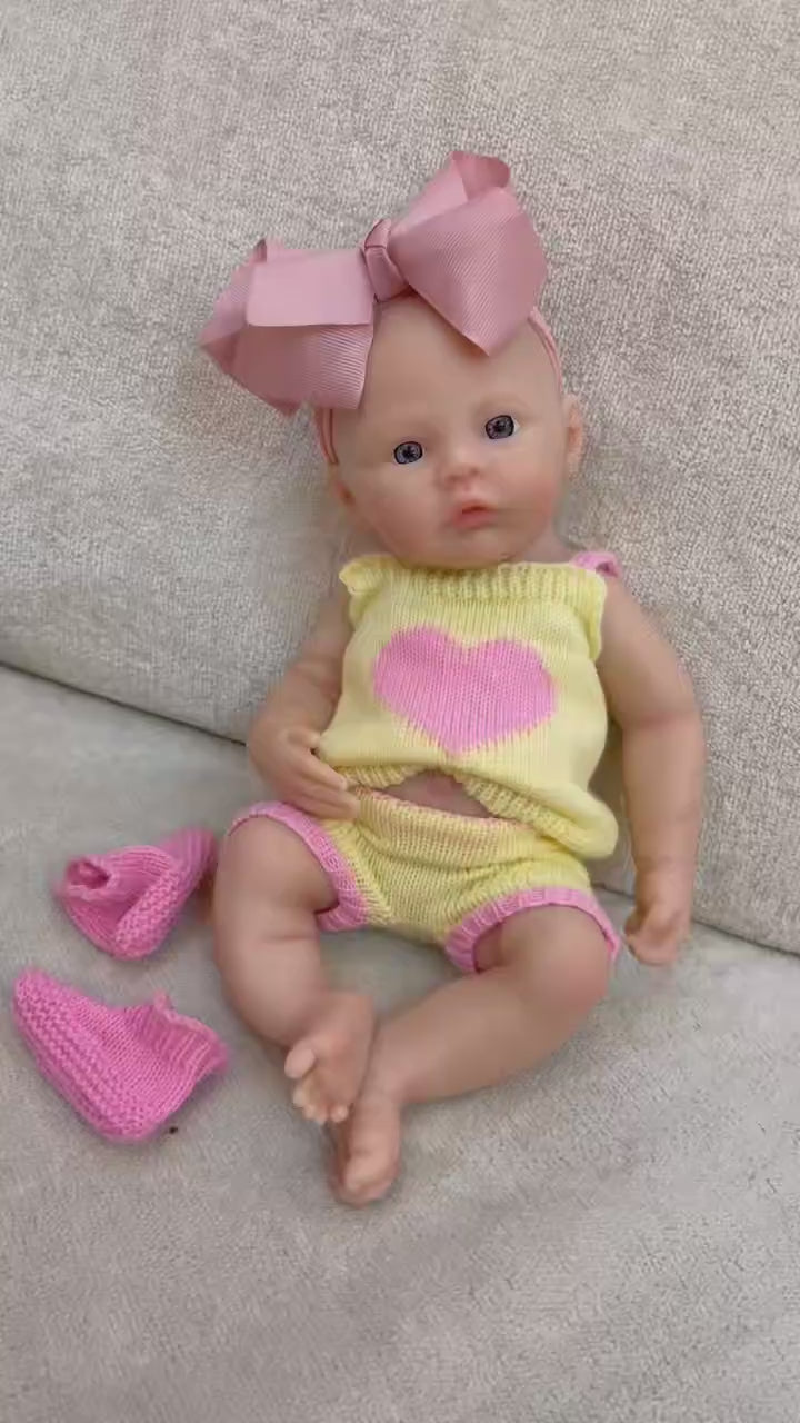 13-Inch Silicone Reborn Baby Girl – Open Mouth, Waterproof, Lifelike Painted