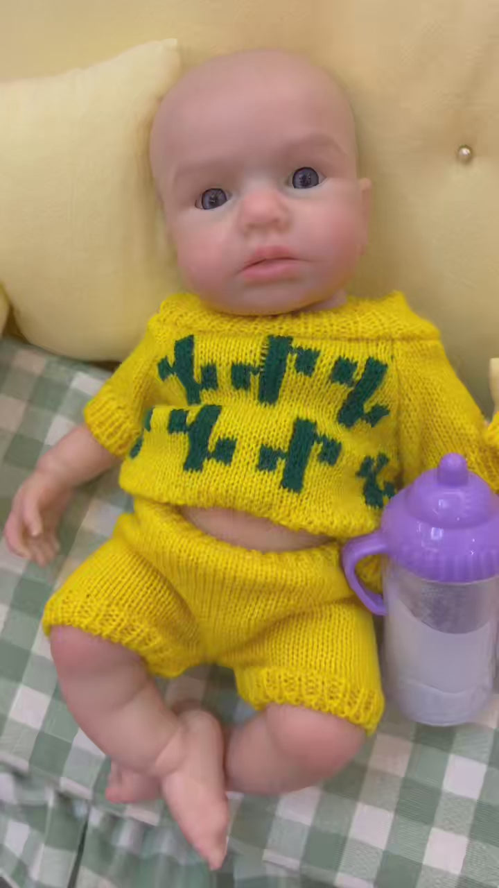 33cm Loulou Silicone Reborn Baby Girl – Open Eyes, Open Mouth, 3D Painted Skin, Collectible Keepsake Gift for Kids